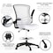 Flash Furniture Kelista Mid-Back White Mesh Ergonomic Drafting Chair with Adjustable Foot Ring and Flip-Up Arms BL-X-5M-D-WH-GG - alternate 6